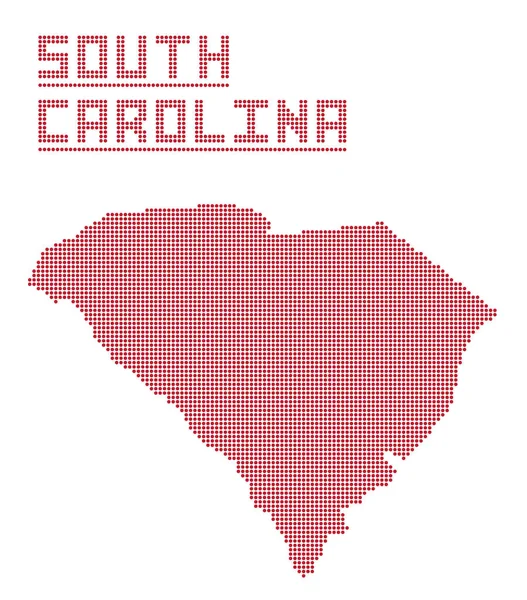 Mappa South Carolina Dot — Vettoriale Stock