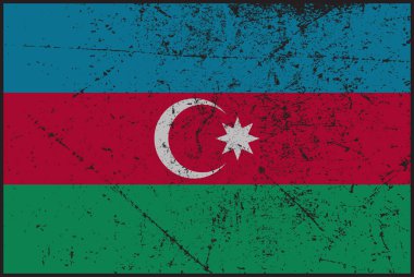 Azerbaycan bayrağı Grunged