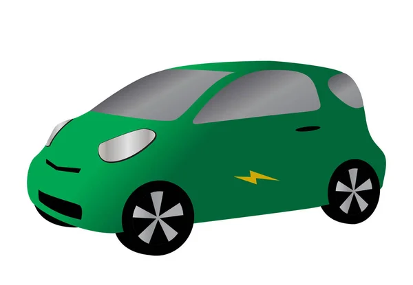 Coche compacto verde — Vector de stock