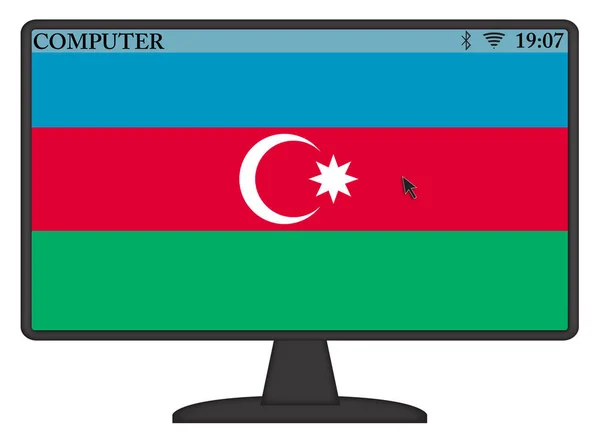 阿塞拜疆计算机旗 — 图库矢量图片