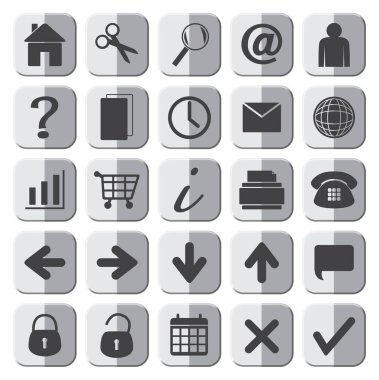 25 gri Web Icons Set