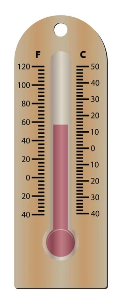 Wooden Thermometer Design — Stock Vector