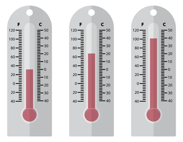3 Kunststoff-Thermometer — Stockvektor
