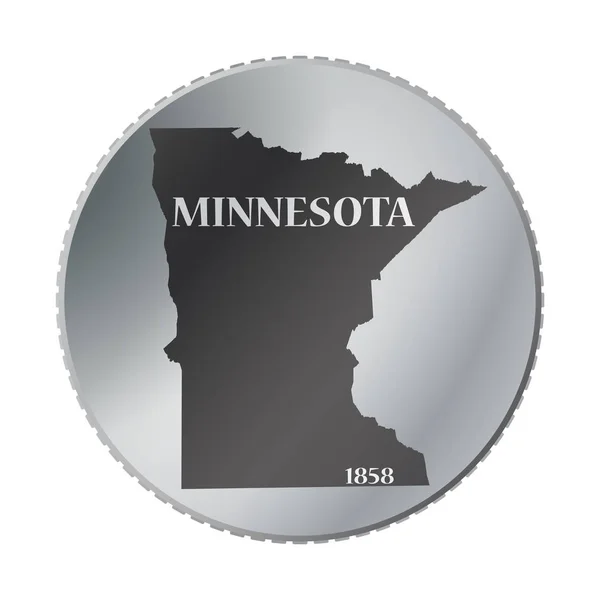 Minnesota State Coin — Vettoriale Stock