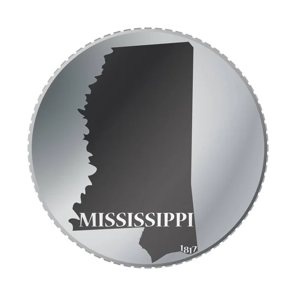 Moeda do estado do Mississippi —  Vetores de Stock