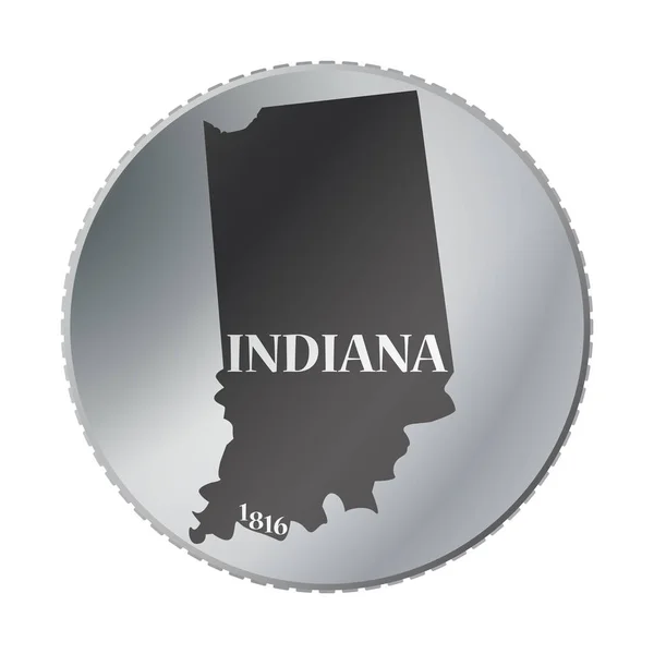 Indiana State Coin — Vettoriale Stock