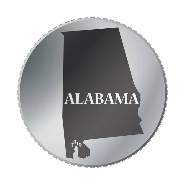 Alabama Eyalet sikke — Stok Vektör