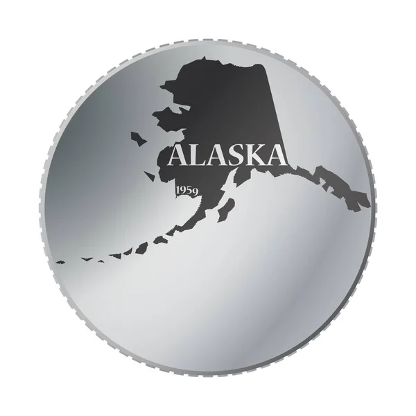 アラスカ州のコイン — ストックベクタ