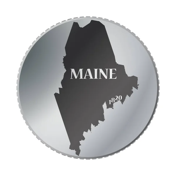 Maine State Coin — Stock Vector