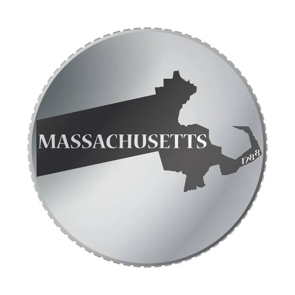 Massachusetts eyalet sikke — Stok Vektör
