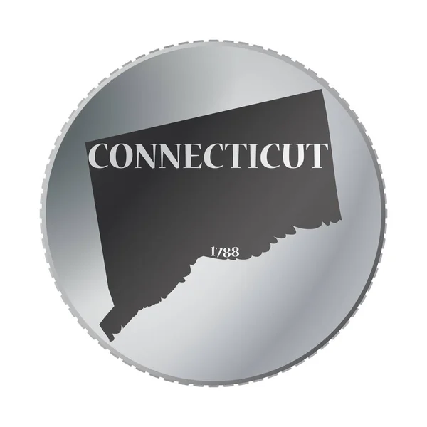 Connecticut State Coin — Stock Vector