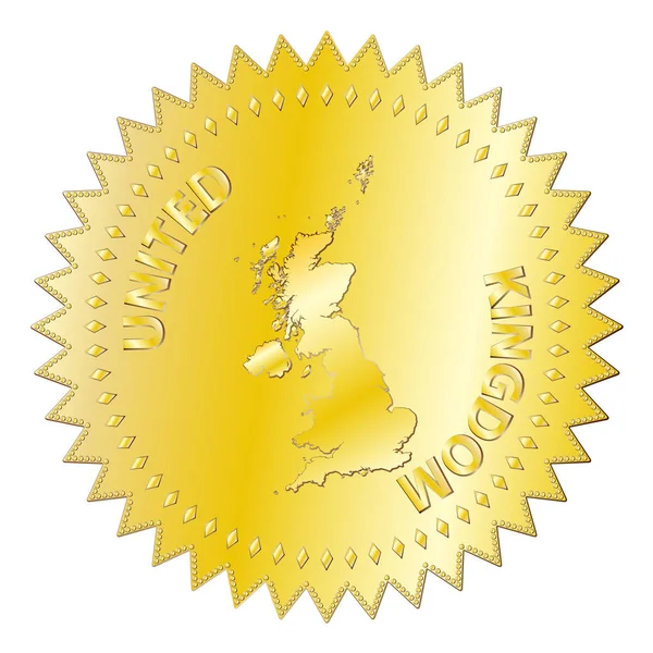 UK Gold Seal Of Approval Badge — Stock Vector