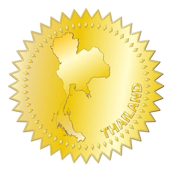 Tailandia sello de oro de la insignia de aprobación — Archivo Imágenes Vectoriales