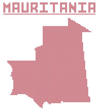 Moritanya Afrika nokta harita