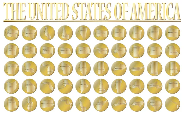 50 золотых монет США — стоковый вектор