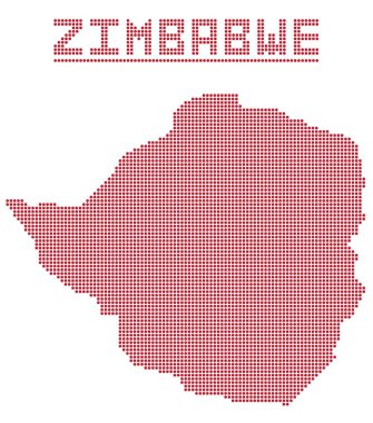 Zimbabve Afrika nokta harita