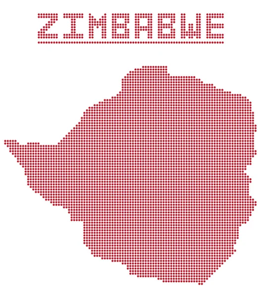 Mapa do ponto de África do Zimbabué —  Vetores de Stock