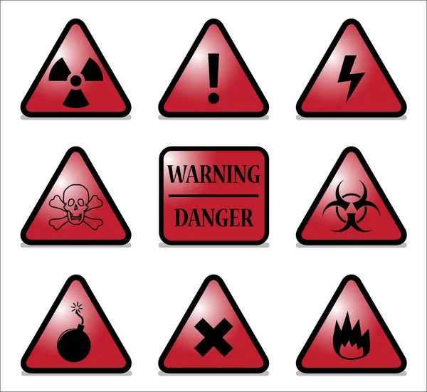 Triangles de danger rouge — Image vectorielle