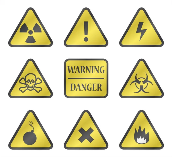 Signes de danger jaune — Image vectorielle