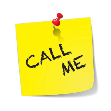 Bana iğne ile sarı yapışkan not de 