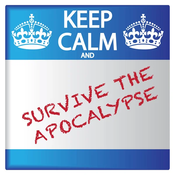 Keep Calm And Survive The Apocalypse Sticker — Stock Vector