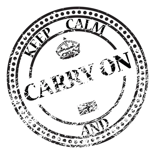 Keep Calm And Carry On Stamp — Stock Vector