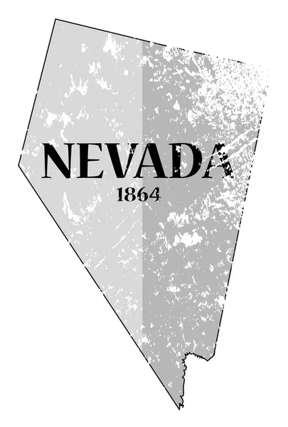 Stato del Nevada e data Grunged — Vettoriale Stock