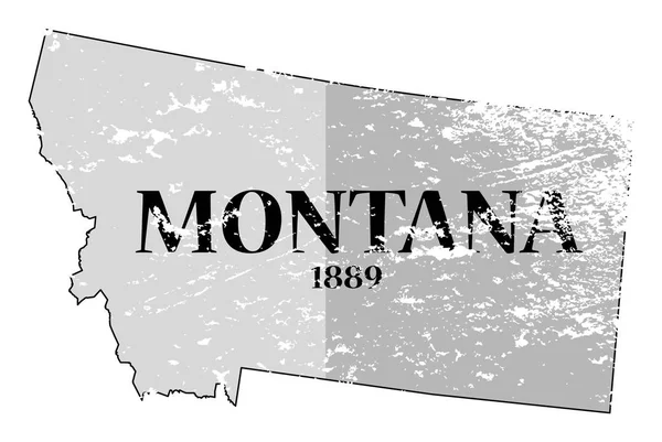 Montana State a datum Grunged — Stockový vektor