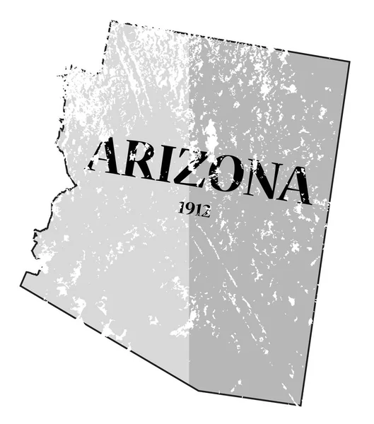 Estado de Arizona y fecha Mapa Grunged — Archivo Imágenes Vectoriales