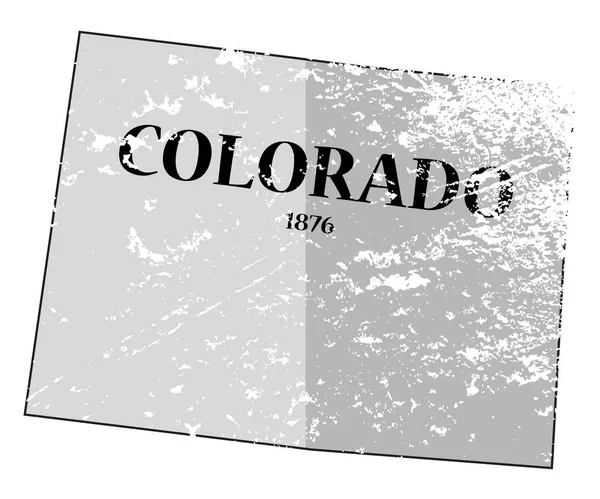 Colorado stav a datum mapa Grunged — Stockový vektor