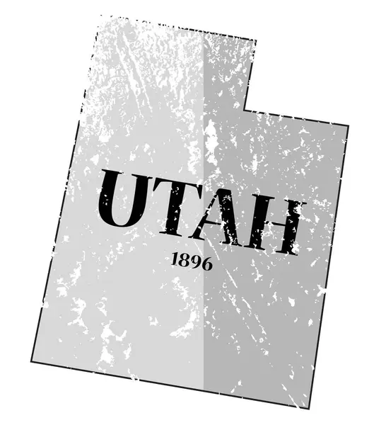 Stát Utah a datum mapa Grunged — Stockový vektor