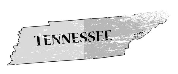 Estado do Tennessee e mapa de data Grunged —  Vetores de Stock