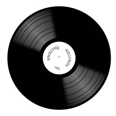 Vinil 33 rpm kayıt beyaz etiketle