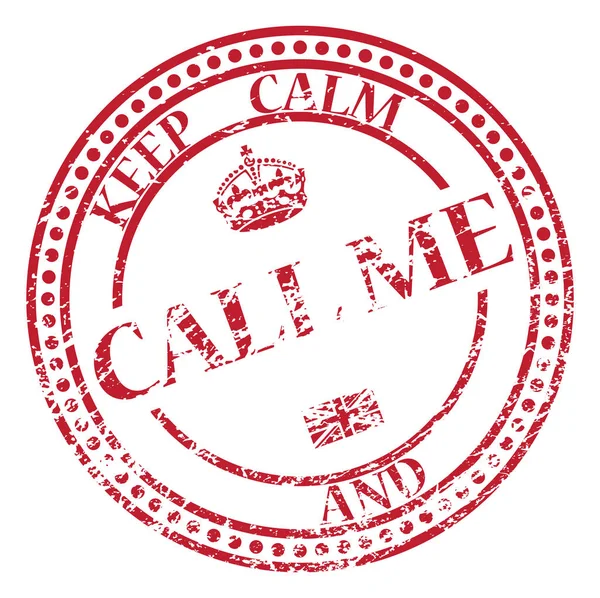 Keep Calm And Call Me Stamp — Stock Vector