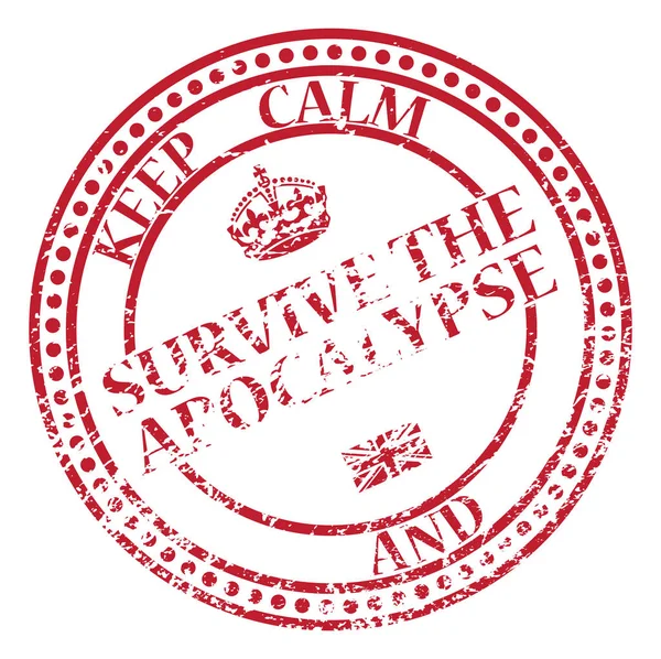 Keep Calm And Survive The Apocalypse Stamp — Stock Vector