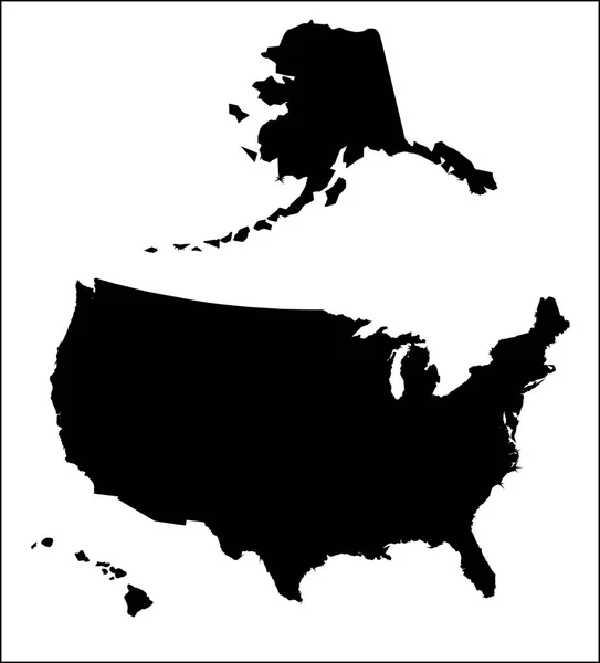 匹配的美国剪影电子地图 — 图库矢量图片