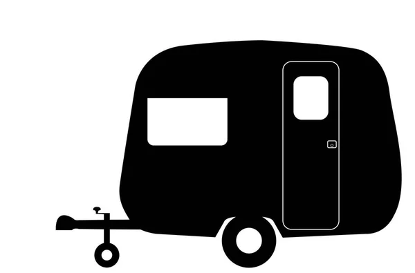 Retro malé karavany silueta — Stockový vektor