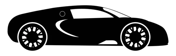 Silueta Hypercar Blanco y Negro — Vector de stock