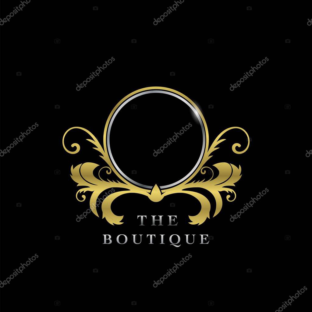 Frame Letter O Golden Circle Luxury Boutique Initial Logo Icon, Elegance vector design concept for luxuries business, boutique, fashion and more identity.