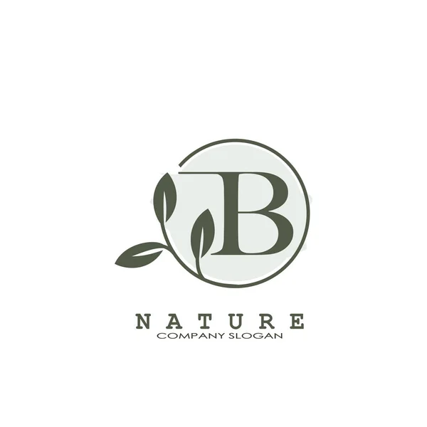 Letter Nature Floral Logo Abstraktes Vektor Logo Design Konzept Natürlich — Stockvektor