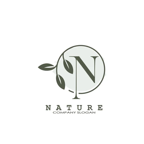 Letter Nature Floral Logo Αφηρημένη Έννοια Σχεδιασμού Λογότυπο Διάνυσμα Φυσικά — Διανυσματικό Αρχείο