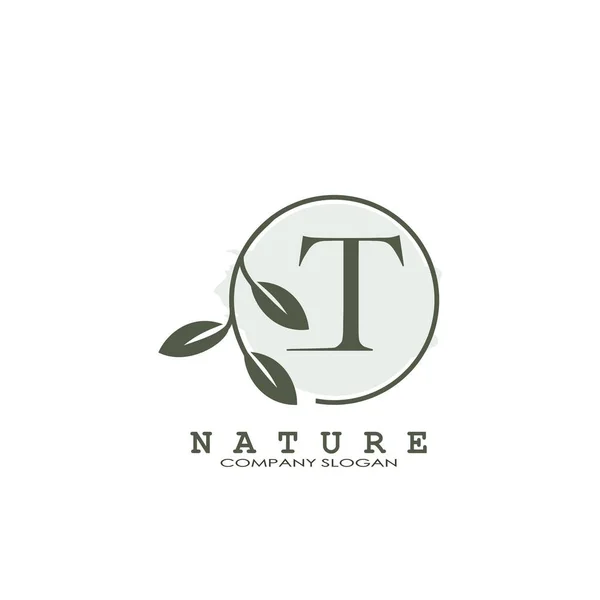 Letter Nature Floral Logo Αφηρημένη Έννοια Σχεδιασμού Λογότυπο Διάνυσμα Φυσικά — Διανυσματικό Αρχείο