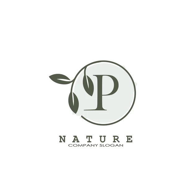 Carta Natureza Logotipo Floral Abstrato Vetor Logotipo Conceito Naturalmente Folha — Vetor de Stock