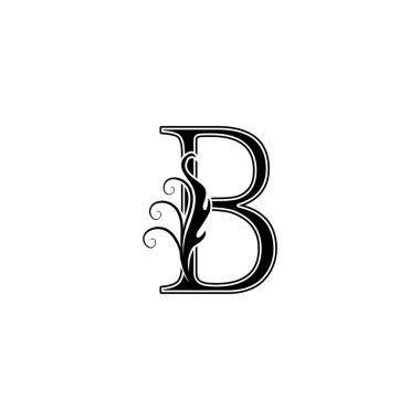 Monogram Lüks Mektup B logo simgesi, klasik tasarım konsept çiçek yaprakları başlangıç, lüks iş, otel, düğün servisi ve daha fazla marka kimliği için.