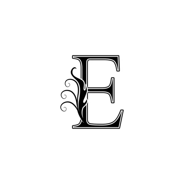 Monogram Lüks Mektup Logo Simgesi Klasik Tasarım Konsept Çiçek Yaprakları — Stok Vektör