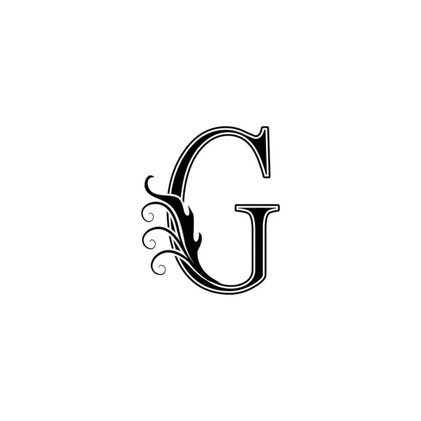 Icône Logo Monogram Luxury Letter Concept Design Vintage Feuilles Florales — Image vectorielle