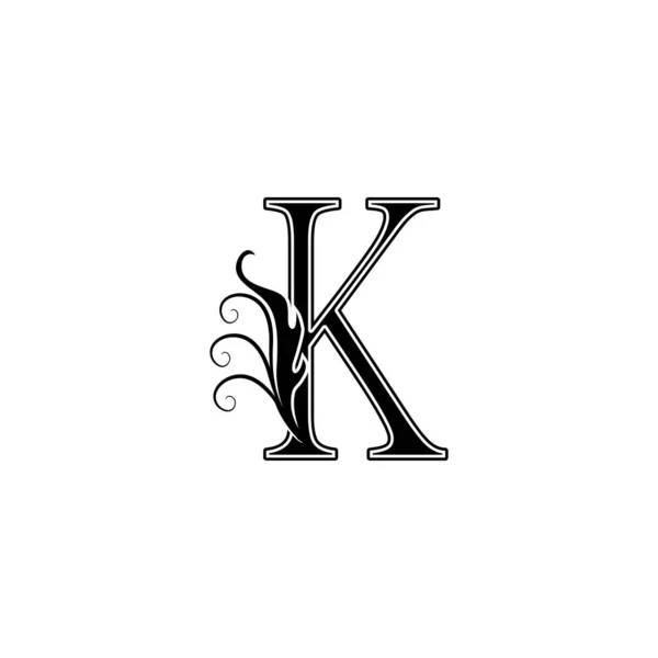 Монограмма Роскошное Письмо Логотип Значок Винтажный Дизайн Концепции Цветочные Листья — стоковый вектор