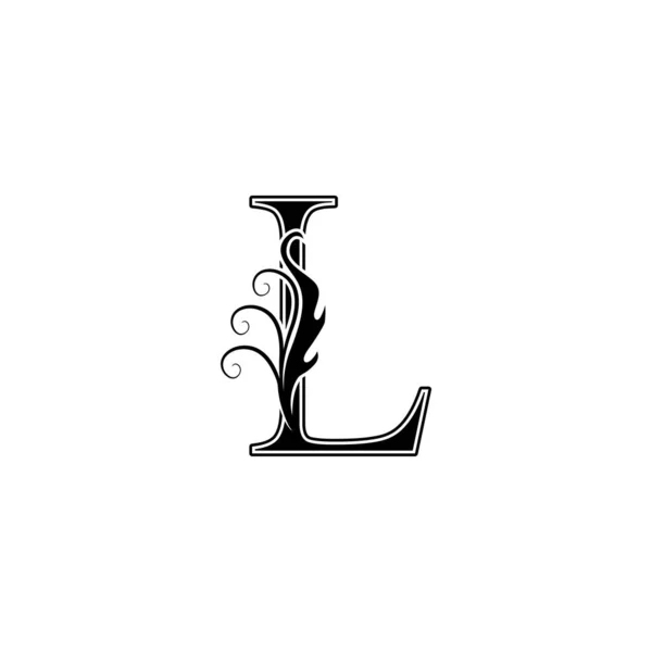 Monogram Lüks Mektup Logo Simgesi Klasik Tasarım Konsept Çiçek Yaprakları — Stok Vektör