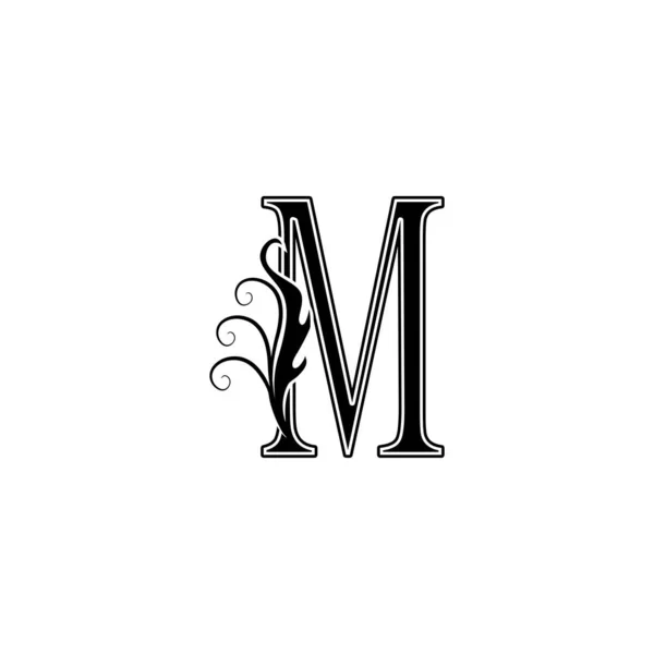 Monogram Luxury Letter Logo Icona Design Vintage Concetto Foglie Floreali — Vettoriale Stock