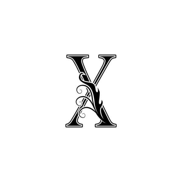 Monogram Lyx Brev Logotyp Ikon Vintage Design Koncept Blommiga Blad — Stock vektor